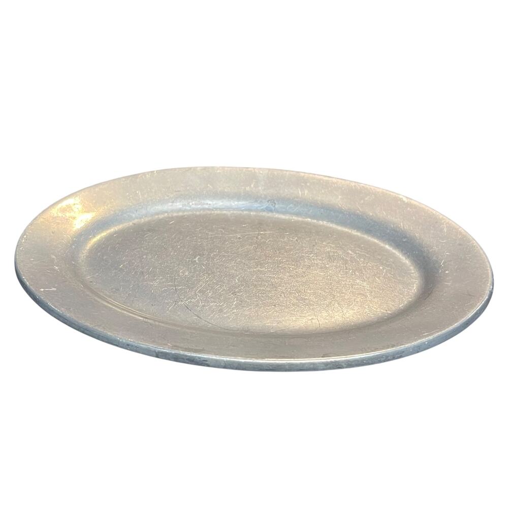 Vintage Wilton Columbia PA Aluminum Oval Tray Trinket Dish 6.75"